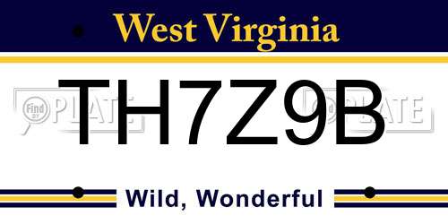 TH7Z9B West Virginia License Plate