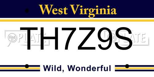 TH7Z9S West Virginia License Plate