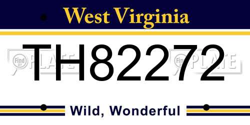 TH82272 West Virginia License Plate