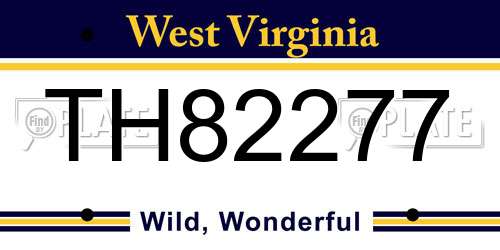 TH82277 West Virginia License Plate