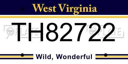 TH82722 West Virginia License Plate