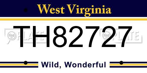 TH82727 West Virginia License Plate