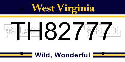 TH82777 West Virginia License Plate