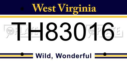 TH83016 West Virginia License Plate