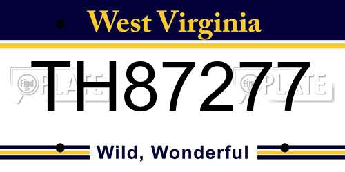 TH87277 West Virginia License Plate