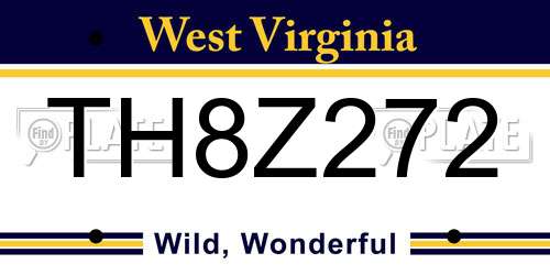 TH8Z272 West Virginia License Plate