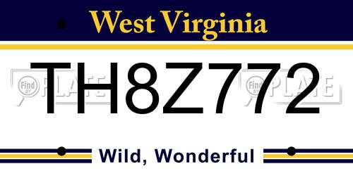 TH8Z772 West Virginia License Plate
