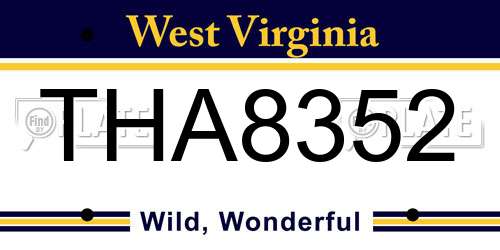 THA8352 West Virginia License Plate