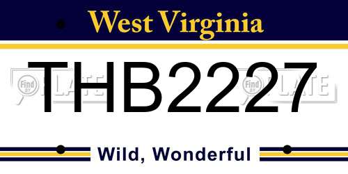 THB2227 West Virginia License Plate