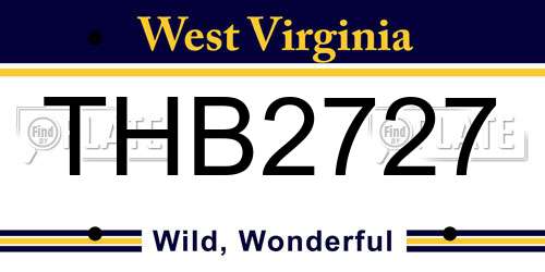 THB2727 West Virginia License Plate