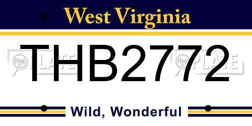 THB2772 West Virginia License Plate