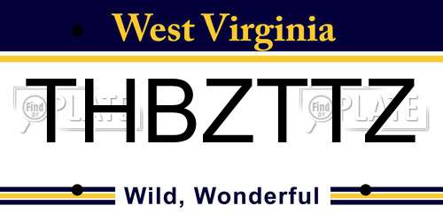 THBZTTZ West Virginia License Plate