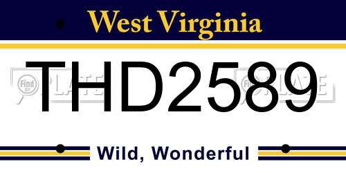 THD2589 West Virginia License Plate