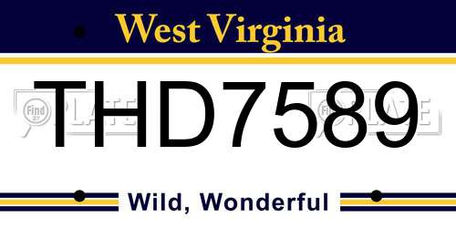 THD7589 West Virginia License Plate