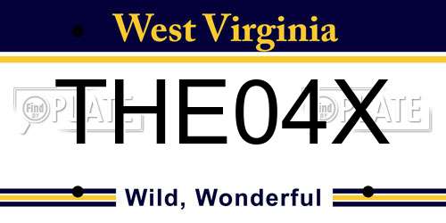 THE04X West Virginia License Plate