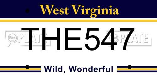 THE547 West Virginia License Plate