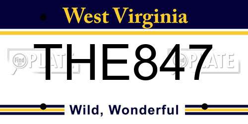 THE847 West Virginia License Plate