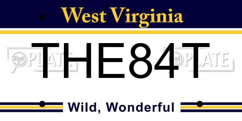 THE84T West Virginia License Plate