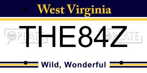 THE84Z West Virginia License Plate