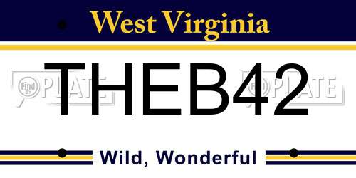 THEB42 West Virginia License Plate