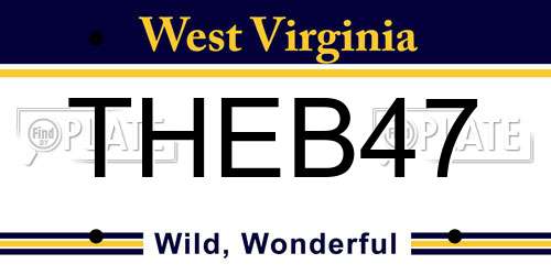 THEB47 West Virginia License Plate