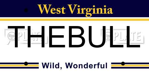 THEBULL West Virginia License Plate