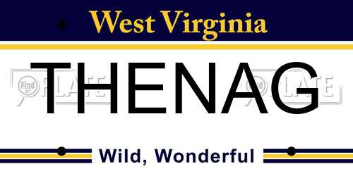 THENAG West Virginia License Plate