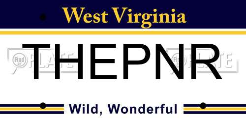 THEPNR West Virginia License Plate