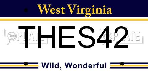THES42 West Virginia License Plate