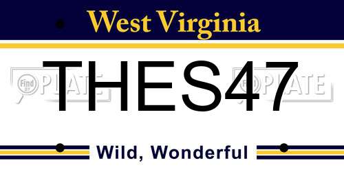THES47 West Virginia License Plate