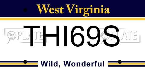 THI69S West Virginia License Plate
