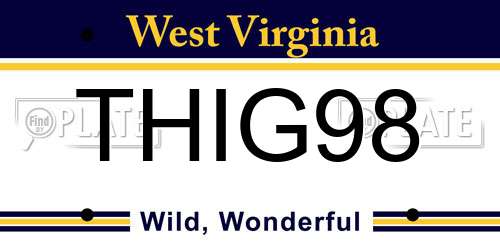 THIG98 West Virginia License Plate