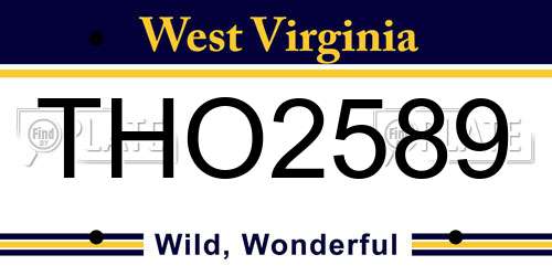 THO2589 West Virginia License Plate