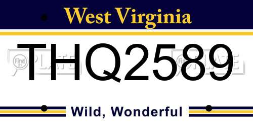 THQ2589 West Virginia License Plate
