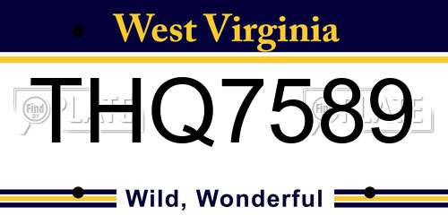THQ7589 West Virginia License Plate