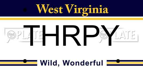 THRPY West Virginia License Plate
