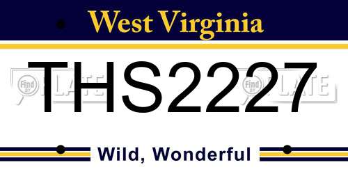 THS2227 West Virginia License Plate
