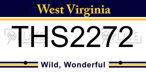THS2272 West Virginia License Plate