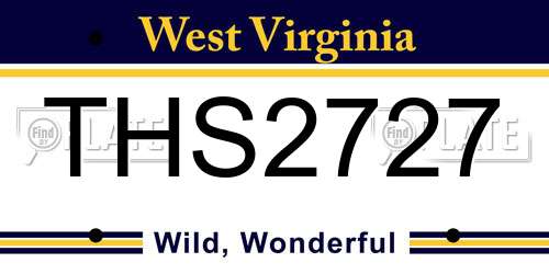 THS2727 West Virginia License Plate