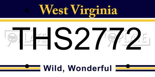 THS2772 West Virginia License Plate