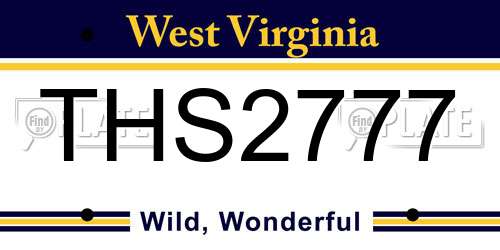 THS2777 West Virginia License Plate