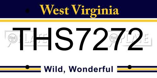 THS7272 West Virginia License Plate
