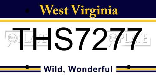 THS7277 West Virginia License Plate