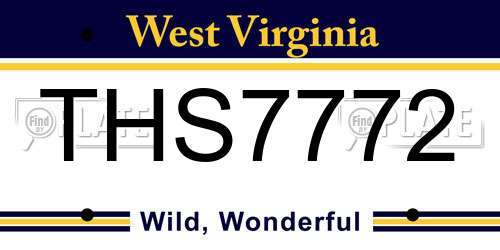 THS7772 West Virginia License Plate