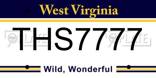 THS7777 West Virginia License Plate