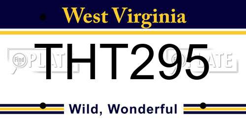 THT295 West Virginia License Plate