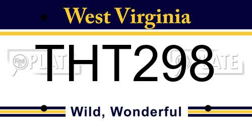 THT298 West Virginia License Plate