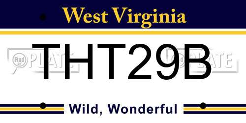 THT29B West Virginia License Plate