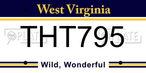 THT795 West Virginia License Plate