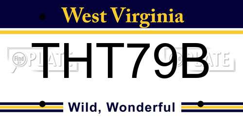 THT79B West Virginia License Plate
